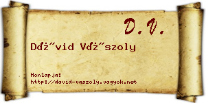 Dávid Vászoly névjegykártya